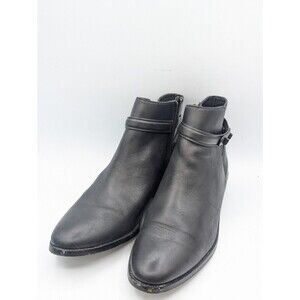 COACH Womens Colleen Soft Leather Black Ankle Boot Booties Side Zip Size 9 B